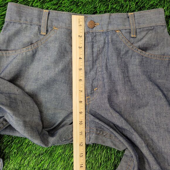 VTG 70s Levis Orange Tab Flares 30x26 Talon Zip Hippie Bell Bottoms Cropped - Picture 15 of 16